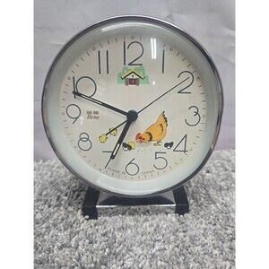 Rare Hero Rooster Chicken Vintage Animated Chinese Alarm Clock Works